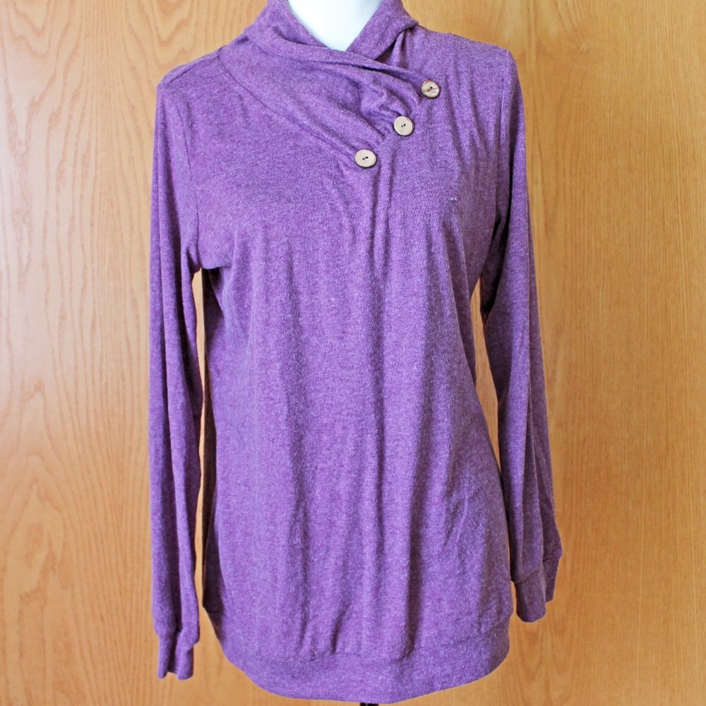 Women's Taylor Top with Fashion Buttons Purple